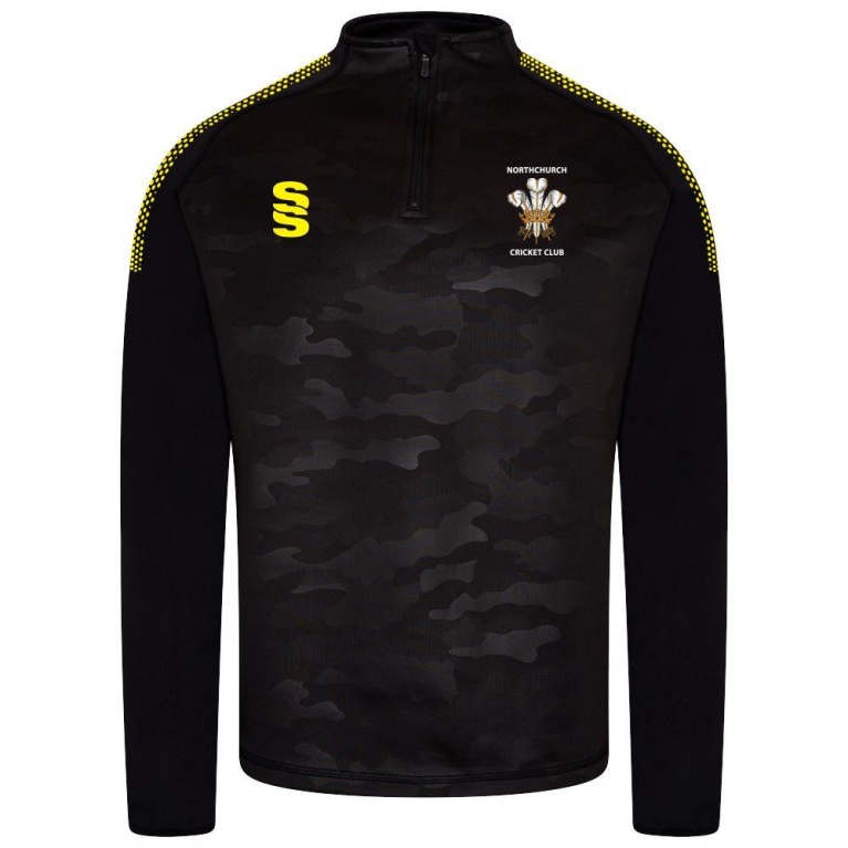 Camo 1/4 Zip Performance Top : Black